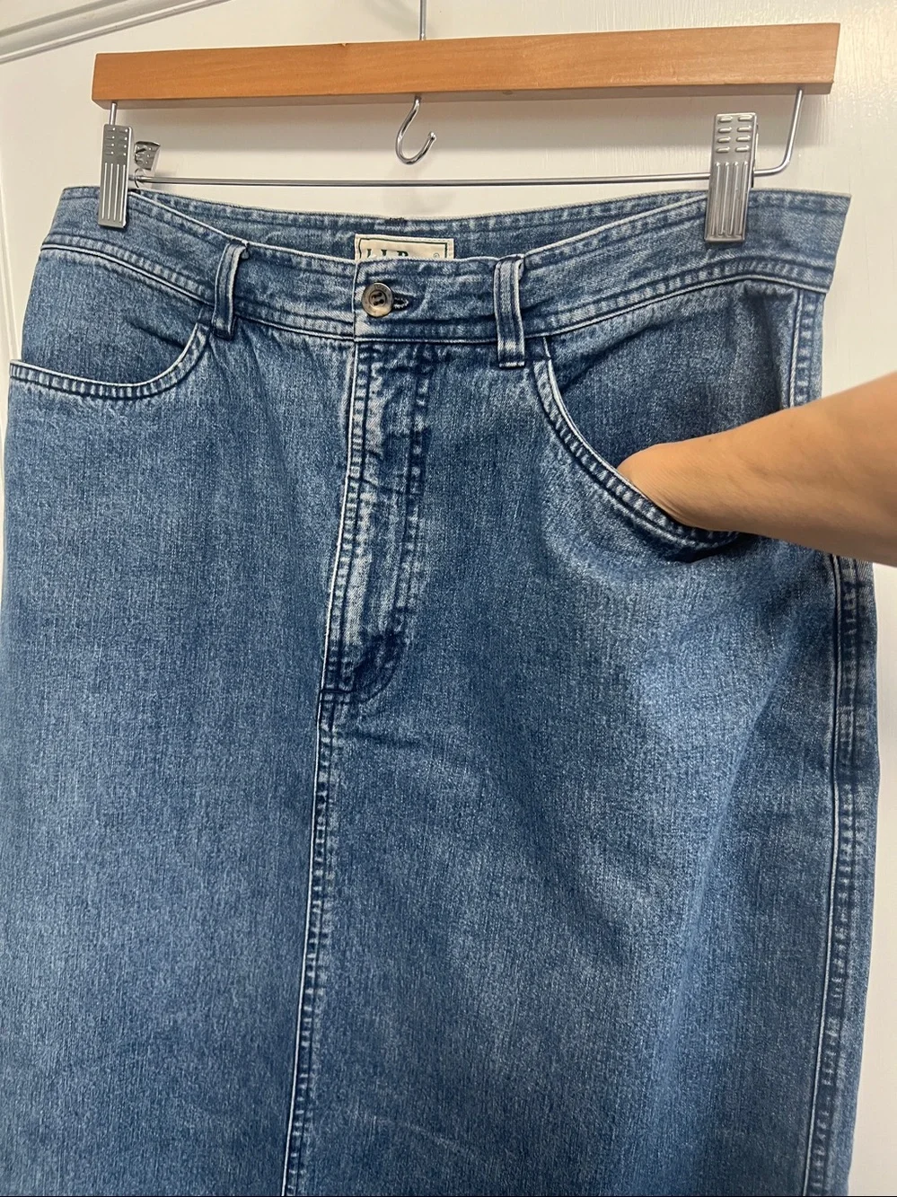 L.L. Bean Blue Denim Maxi Skirt